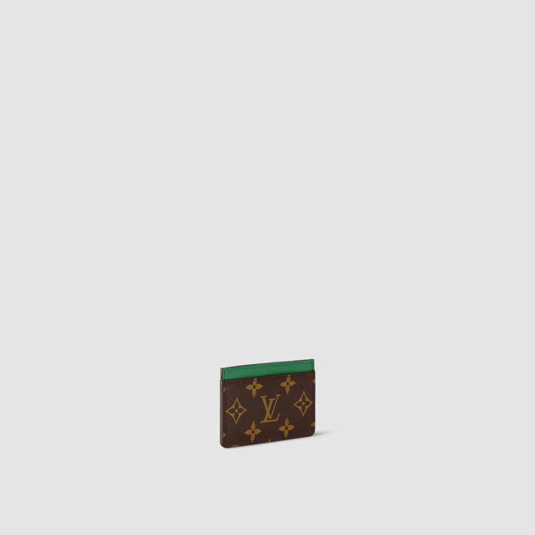 Ví Louis Vuitton Porte Cartes Simple Pm Monogram Macassar Nữ Xanh Lá